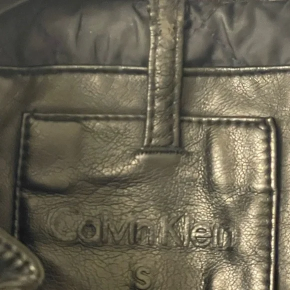 Calvin Klein Faux Leather Biker Jacket Men's Size Small - Picture 7 of 14